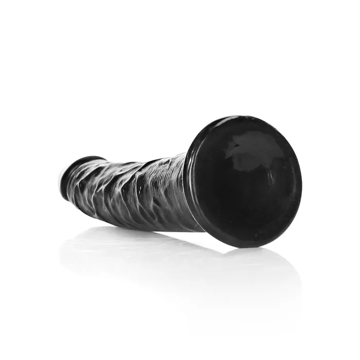 Shots Toys Dildos Shots Real Rock Realistic Slim Dildo 6 Inch Black