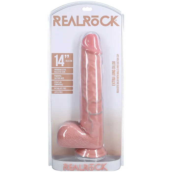 Shots Toys Dildos Shots Real Rock Realistic Straight Dildo With Balls 14 Inch Light