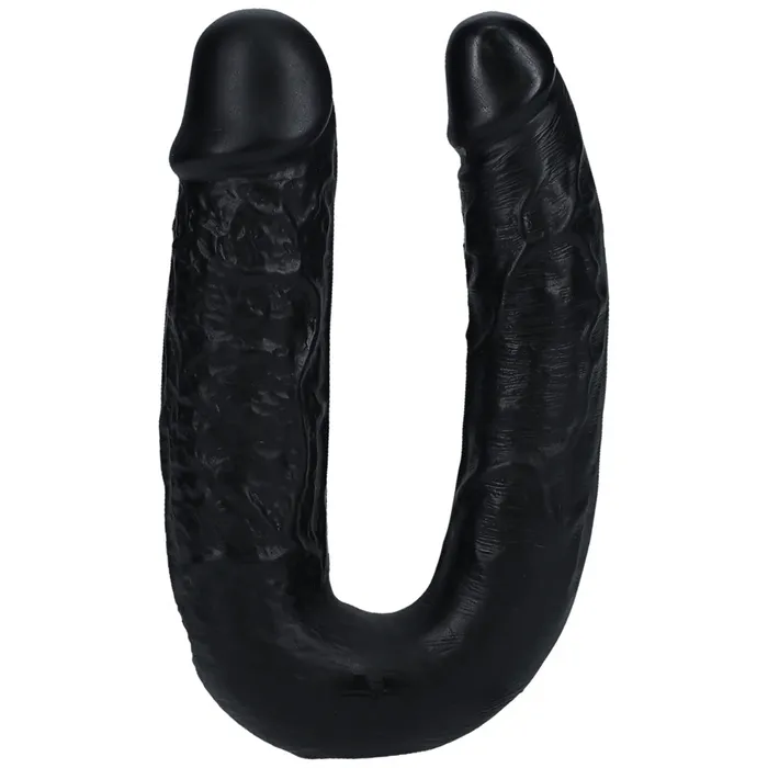 Shots Toys Dildos Shots Real Rock U Shape Double Dildo 5 Inch Black