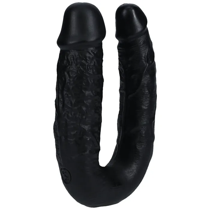 Shots Toys Dildos Shots Real Rock U Shape Double Dildo 5 Inch Black