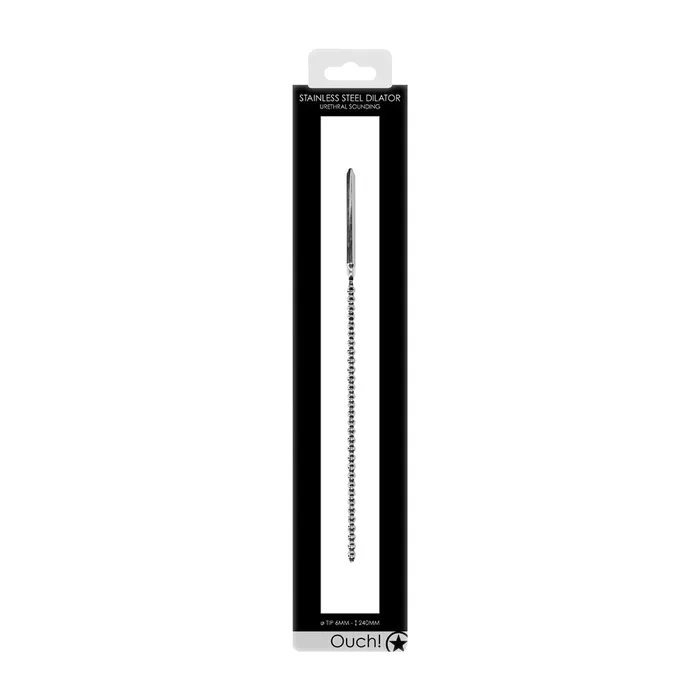 Shots Toys Male Sex Toys Shots Ouch Urethral Stainless Steel Beaded Dilator 6mm