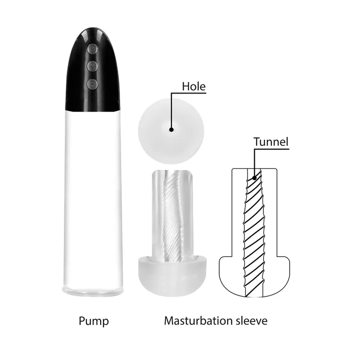 Shots Toys Male Sex Toys Shots Pumped Rechargeable Automatic Cyber Pump With Masturbation Sleeve