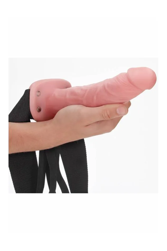 Shots Toys RealRock Hollow StrapOn 8 inch Beige Shots Toys Dildos