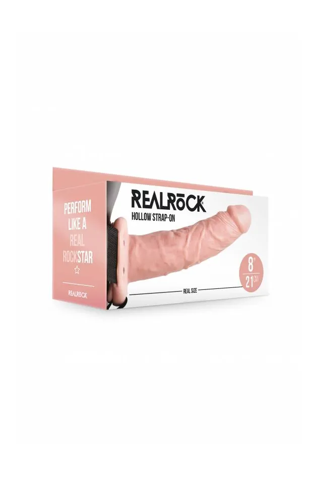 Shots Toys RealRock Hollow StrapOn 8 inch Beige Shots Toys Dildos
