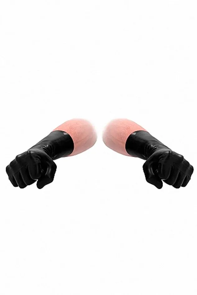 Shots Toys Shots Toys Fist It Short Latex Gloves Black Vibrators