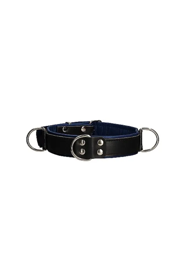 Shots Toys Vibrators Ouch by Shots Toys Deluxe Bondage Collar Blue