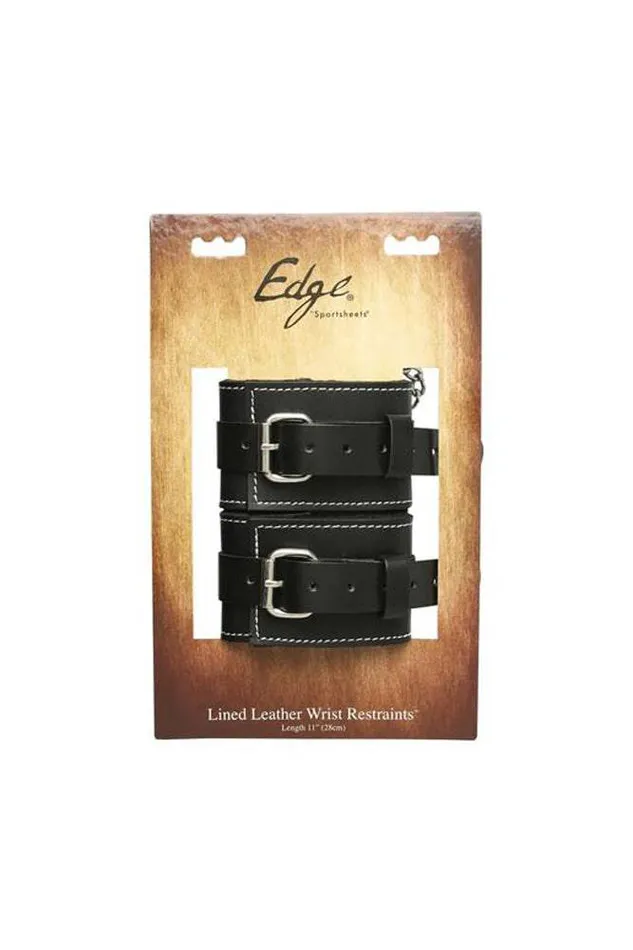 Sportsheets Edge Leather Wrist Restraints Black Sportsheets Restraints