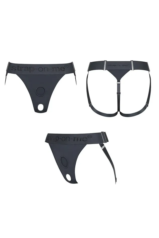 StraponMe Unique Double Penetration Harness Grey StraponMe Female Sex Toys