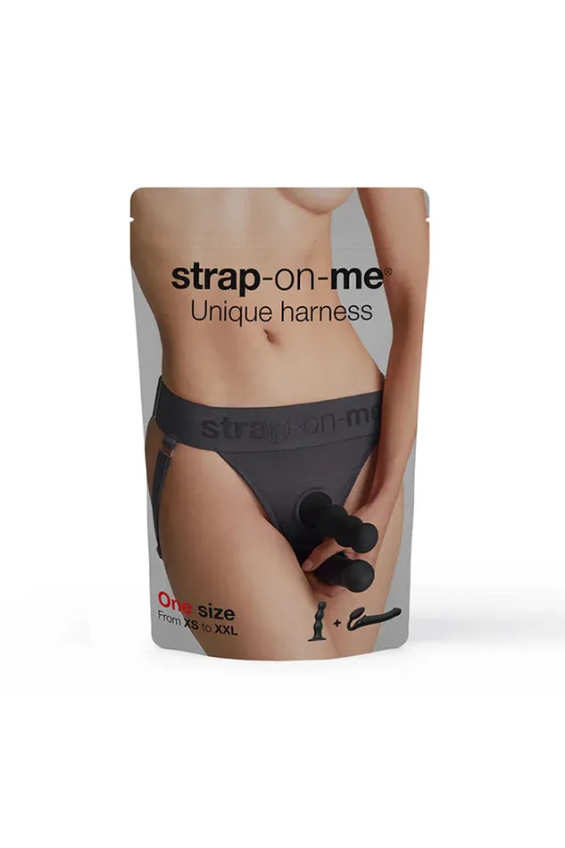 StraponMe Unique Double Penetration Harness Grey StraponMe Female Sex Toys