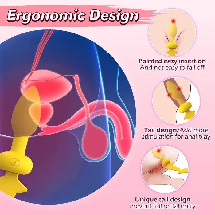 Vibrating Anal Butt Plug with Remote Control Amovibe Male Sex Toys