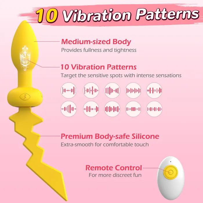 Vibrating Anal Butt Plug with Remote Control Amovibe Male Sex Toys