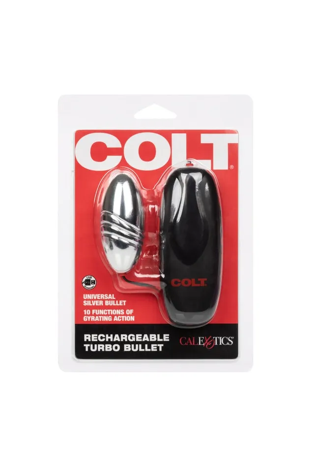 Vibrators Cal Exotics Cal Exotics Colt Rechargeable Turbo Bullet BlackSilver