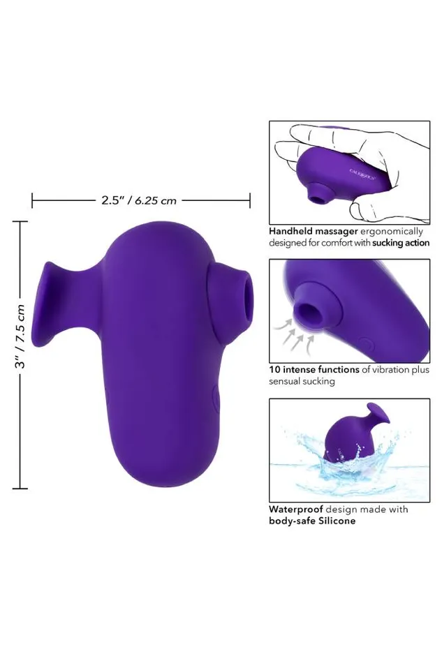 Vibrators Cal Exotics Cal Exotics Neon Vibes Kissing Clitoral Suction Vibrator Purple