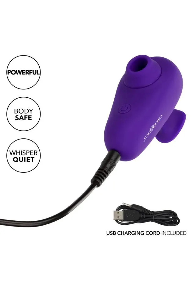 Vibrators Cal Exotics Cal Exotics Neon Vibes Kissing Clitoral Suction Vibrator Purple