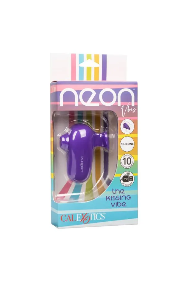 Vibrators Cal Exotics Cal Exotics Neon Vibes Kissing Clitoral Suction Vibrator Purple