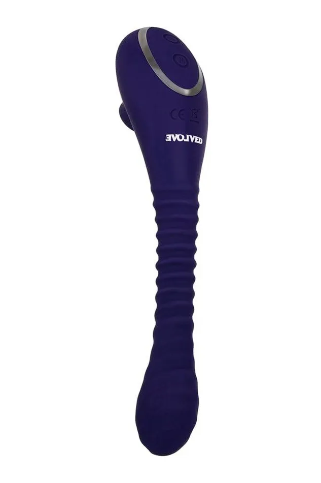 Vibrators Evolved Bendable Sucker DualEnded Vibrator Purple Evolved