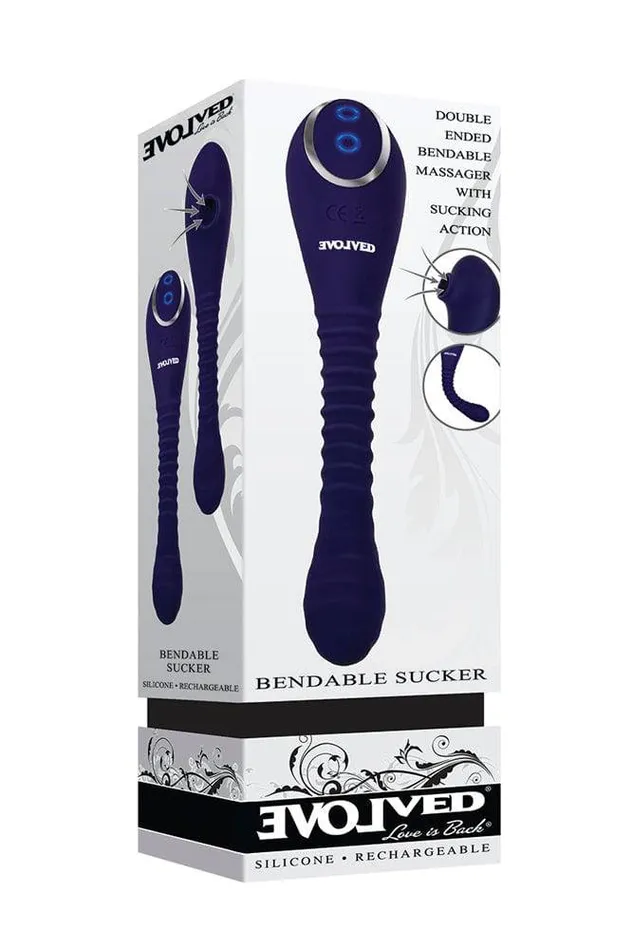 Vibrators Evolved Bendable Sucker DualEnded Vibrator Purple Evolved