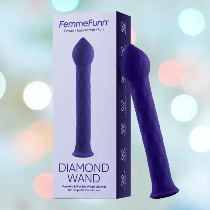 Vibrators Femme Funn Femme Funn Diamond Wand Massager Dark Purple
