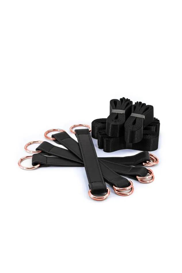 Vibrators NS Novelties NS Novelties Bondage Couture Tie Down Straps BlackRose Gold Vibrators NS Novelties NS Novelties Bondage Couture Tie Down Straps BlackRose Gold