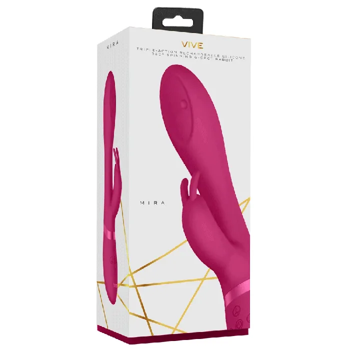 Vibrators Shots Vive Mira Spinning GSpot Rabbit Pink Shots Toys