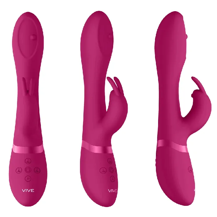 Vibrators Shots Vive Mira Spinning GSpot Rabbit Pink Shots Toys