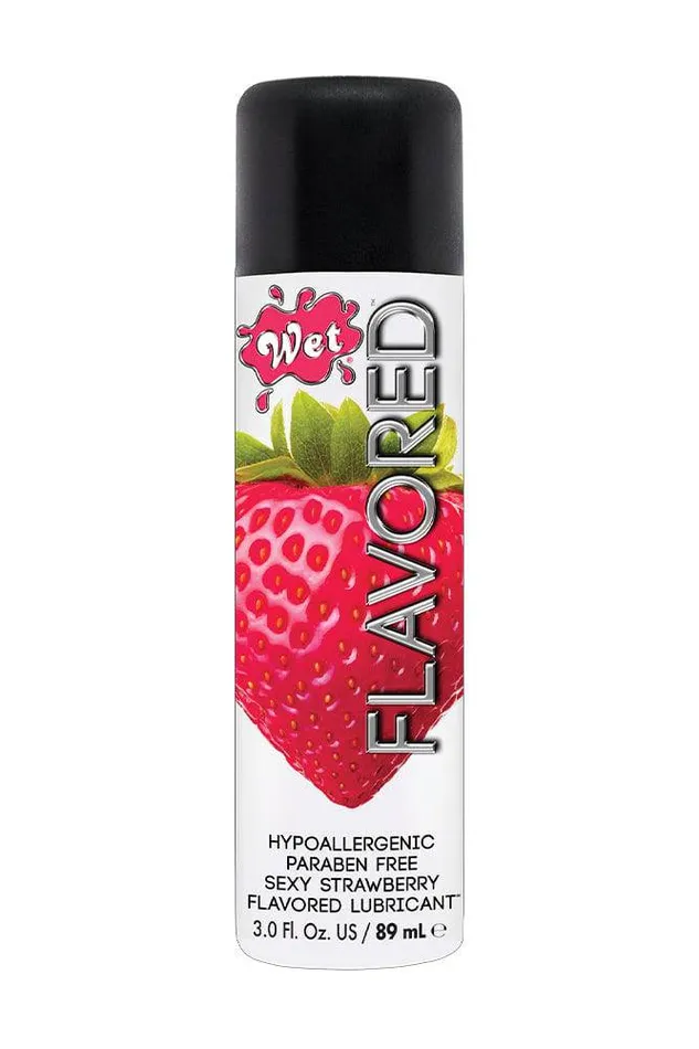 Wet Lubricants Wet Flavored Lubricant Strawberry 3oz