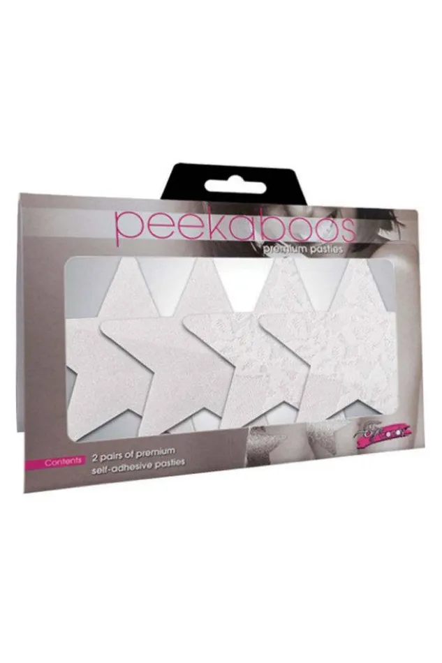 XGen Vibrators XGen Peekaboos Luminous Stars Pasties White