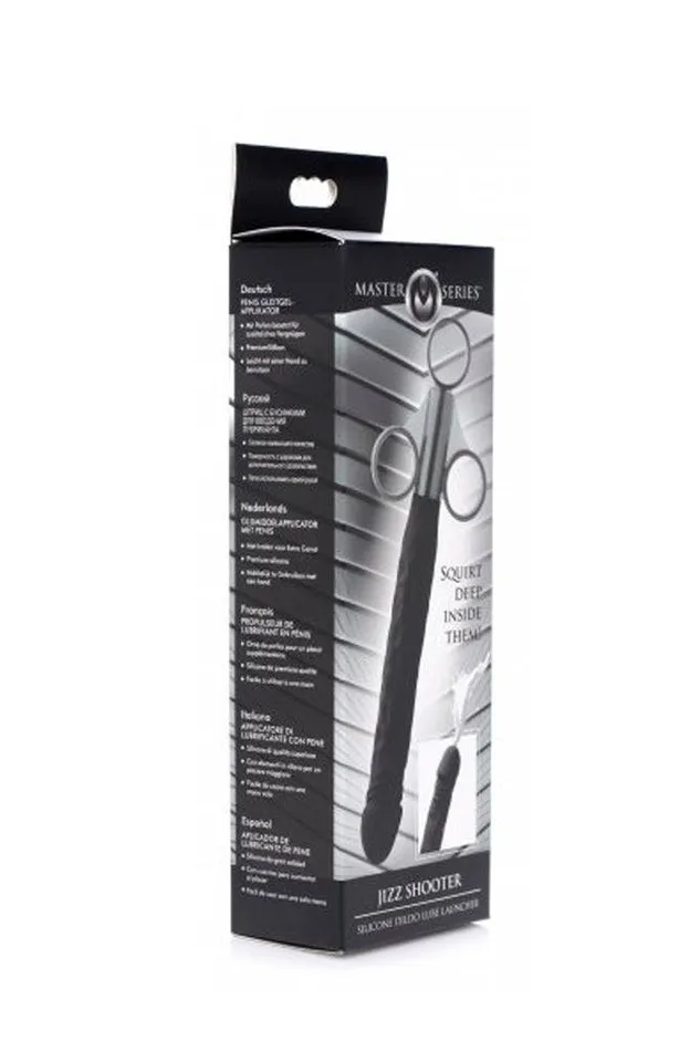 XR Brands Dildos XR Brands Master Series Jizz Shooter Silicone Dildo Lube Launcher Black
