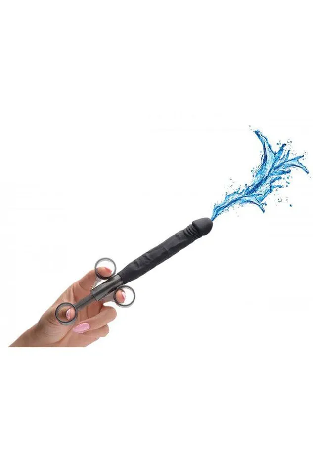 XR Brands Dildos XR Brands Master Series Jizz Shooter Silicone Dildo Lube Launcher Black
