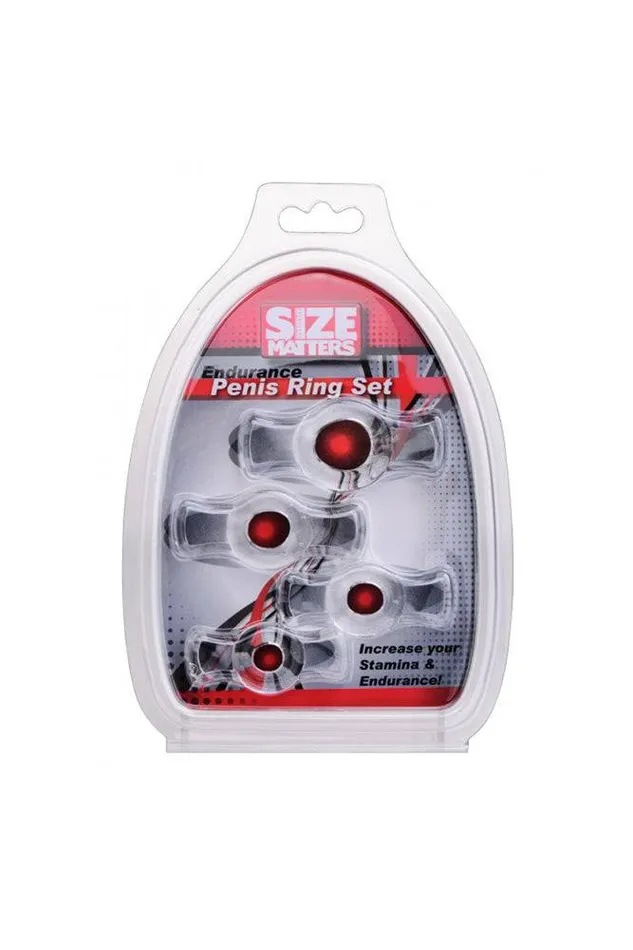 XR Brands Male Sex Toys XR Brands Size Matters Endurance Penis Ring Set Clear