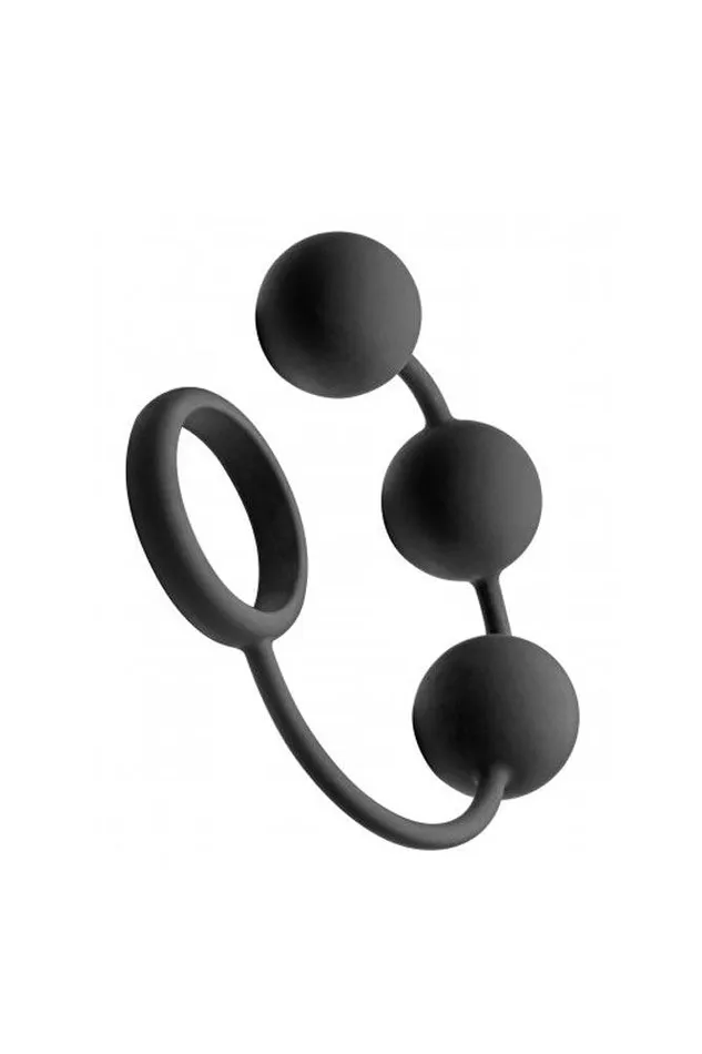 XR Brands Male Sex Toys XR Brands Tom of Finland Silicone Cock Ring With 3 Weighted Balls Black XR Brands Male Sex Toys XR Brands Tom of Finland Silicone Cock Ring With 3 Weighted Balls Black