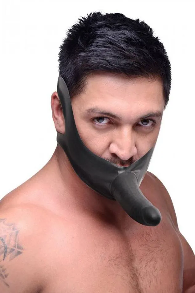 XR Brands Master Series Face Fuk Strapon Mouth Gag Black XR Brands Female Sex Toys