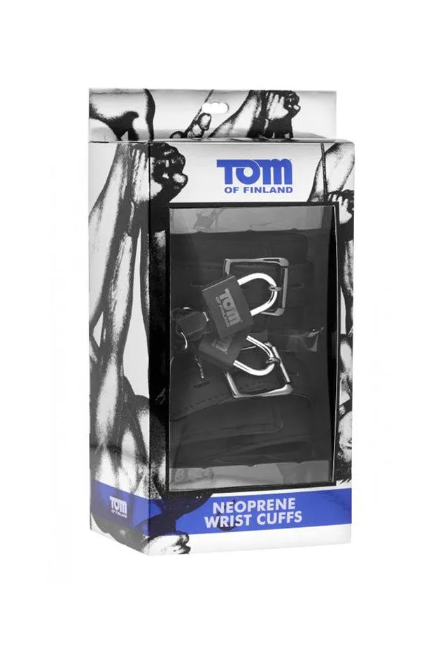 XR Brands Restraints XR Brands Tom of Finland Neoprene Wrist Cuffs Black