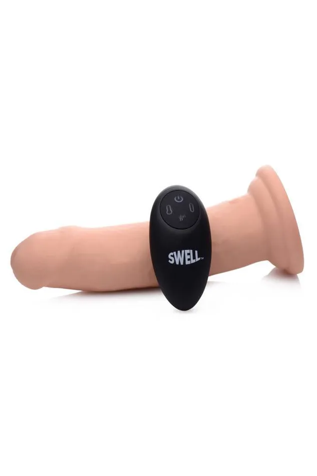 XR Brands Swell 7X Inflatable Vibrating Silicone Dildo 7 Inch Beige XR Brands Anal
