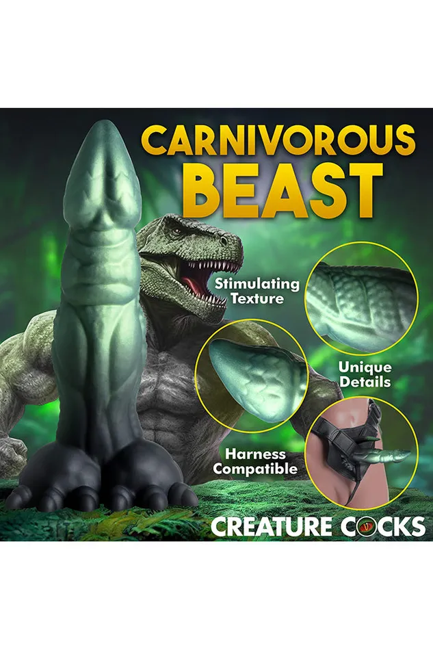XR Brands XR Brands Creature Cocks Dickosaur Dinosaur Silicone Dildo Green Dildos