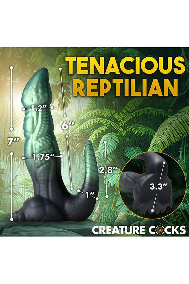 XR Brands XR Brands Creature Cocks Dickosaur Dinosaur Silicone Dildo Green Dildos