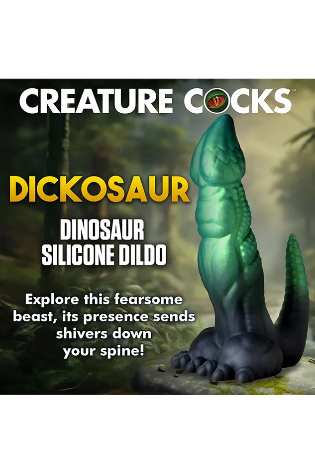 XR Brands XR Brands Creature Cocks Dickosaur Dinosaur Silicone Dildo Green Dildos