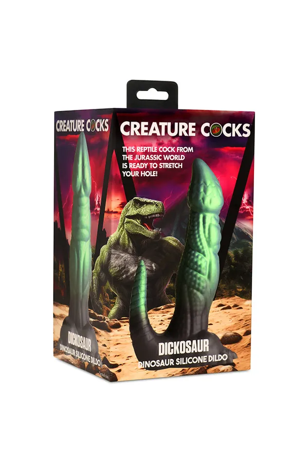 XR Brands XR Brands Creature Cocks Dickosaur Dinosaur Silicone Dildo Green Dildos